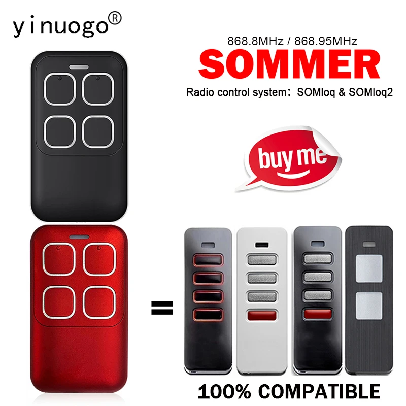 

For SOMMER PEARL / PEARL VIBE / PEAIL TWIN / Pearl Status Garage Door Remote Control 868MHz SOMMER SOMloq2 Radio Control System