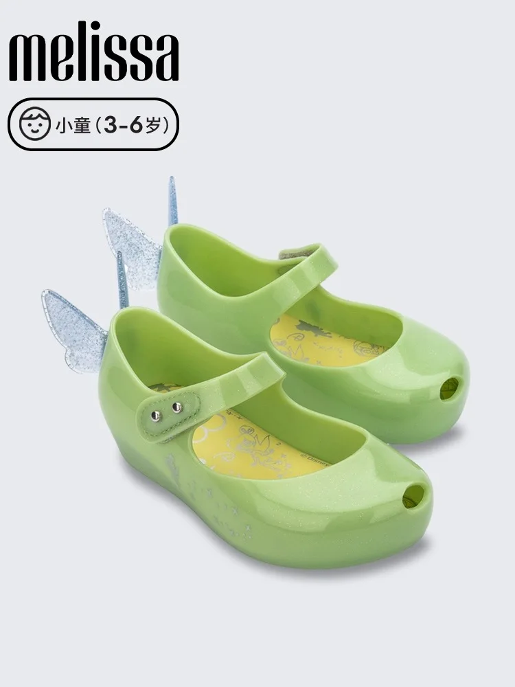 

2024 Fashion Summer Mini Melissa Children Jelly Sandals Casual Girls Princess Kids PVC Soft Shoes Princess Girls' Sandals
