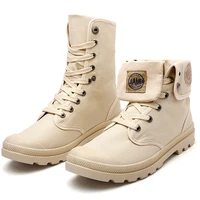 gray men military boots outdoor fashion canvas high top shoes men casual shoes ankle boots black chelsea boots zapatos de hombre