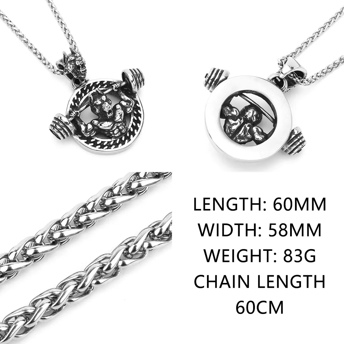 Креативное мужское ожерелье из нержавеющей стали