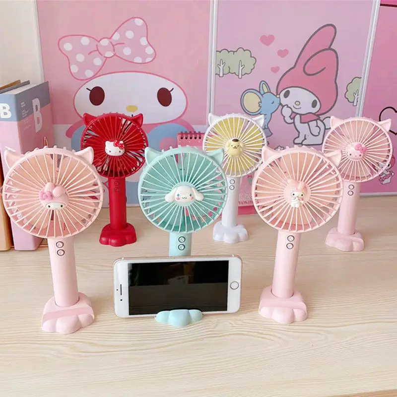 

Kawaii MyMelody Cinnamoroll pompurin Sanrios мультяшный USB ручной вентилятор милый светильник кой мини-вентилятор зарядка портативный электрический вентилято...