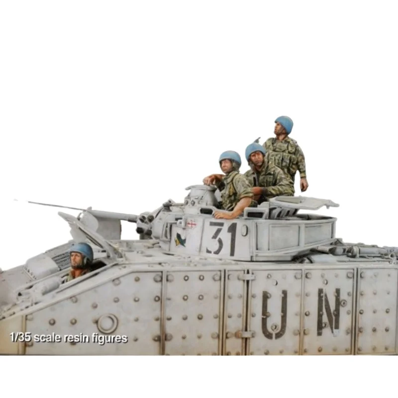 Фото Набор моделей из литой смолы 1/35: Британский воин/экипаж Scorpion Desert Storm, несобранная и неокрашенная миниатюрная фигурка-игрушка №2