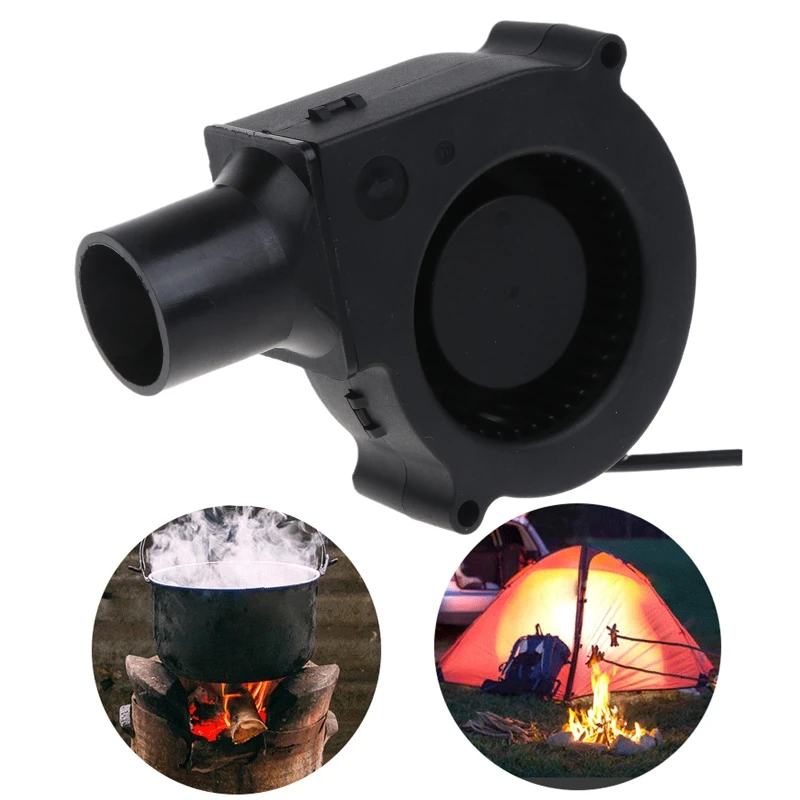 

BBQ Air Blower Smelting Metal Fan 12V 2500R 5.5x2.1mm Input 27mm Air Tube for Barbecue Picnic Camping Fire Stove Fans