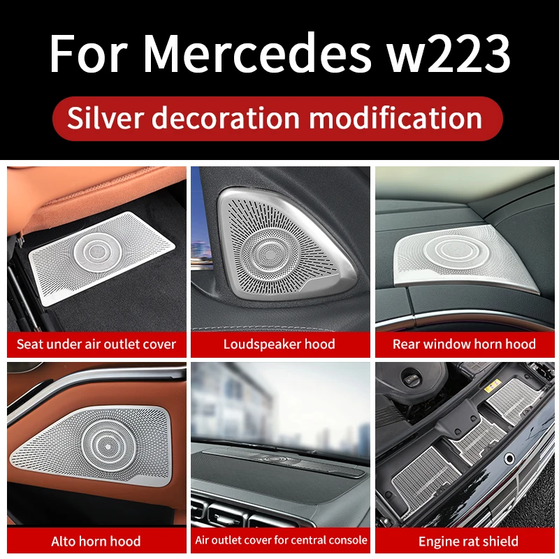 

Interior trim for Mercedes w223 S series class 2021 2022 control center covers cup trim S400 S450 S550 amg supplies accessories