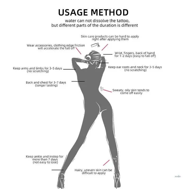 Набор для татуировки Glow Party 20 листов УФ-реактивной временной захватывающих