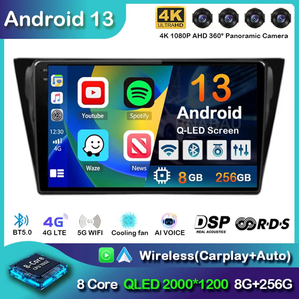 Автомагнитола Carplay для VW Volkswagen Bora 10 1 2016 2017 2018 дюйма Android 14 4G + Wi-Fi GPS навигация