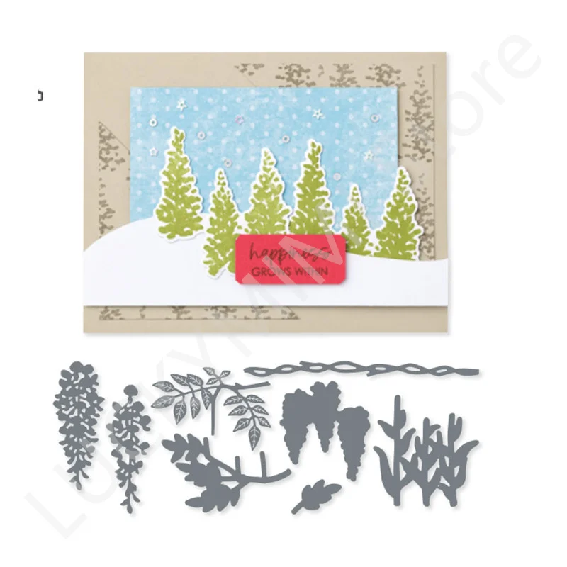 

Wisteria Flowers Metal Cutting Dies and Clear Stamps Scrapbooking Stencil for DIY Gift Card Decoration Embossing Crafts New 2022