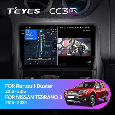 TEYES Тиайс CC3 2K Штатная магнитола For Рено Дастер 1 For Renault Duster 1 2010 - 2015 For Nissan terrano lll 3 2014 - 2022 до 8-ЯДЕР автомагнитола 2 DIN DVD GPS android мультимедиа автомобиля головное устройство