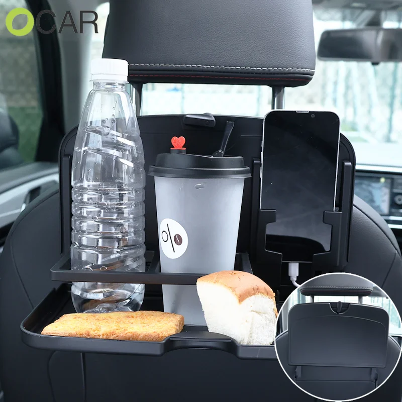 

Multifunctional Car Back Seat Dinner Plate Cup Holder Foldable Drink Holder Interior Organizer Car Journey Rear Seat Holder