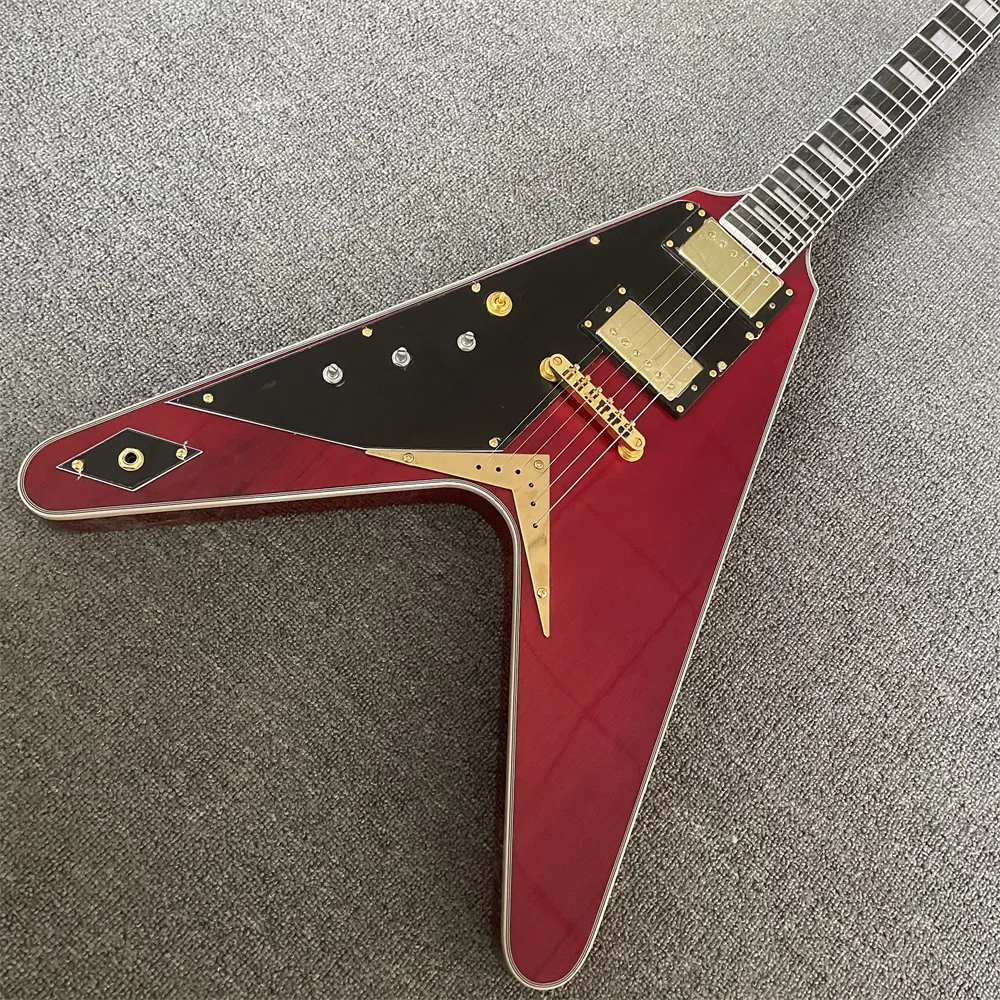 

In Stock -Special-shaped aircraft electric guitar, string wear body,left hand guitar, support custom right hand, wholesale price