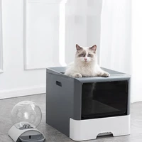 portable folding cat litter box with drawer durable big space anti odor splash proof kitten toilet cat accessories toilette chat