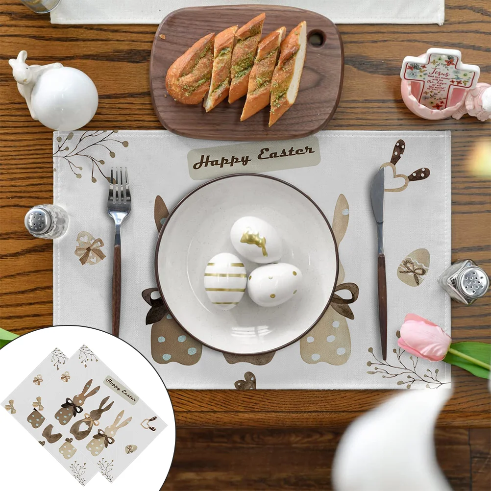 

Table Mats Easter Place Decorative Placemats Mat Dinnerparty Decoration Heat Resistant Decor Cup