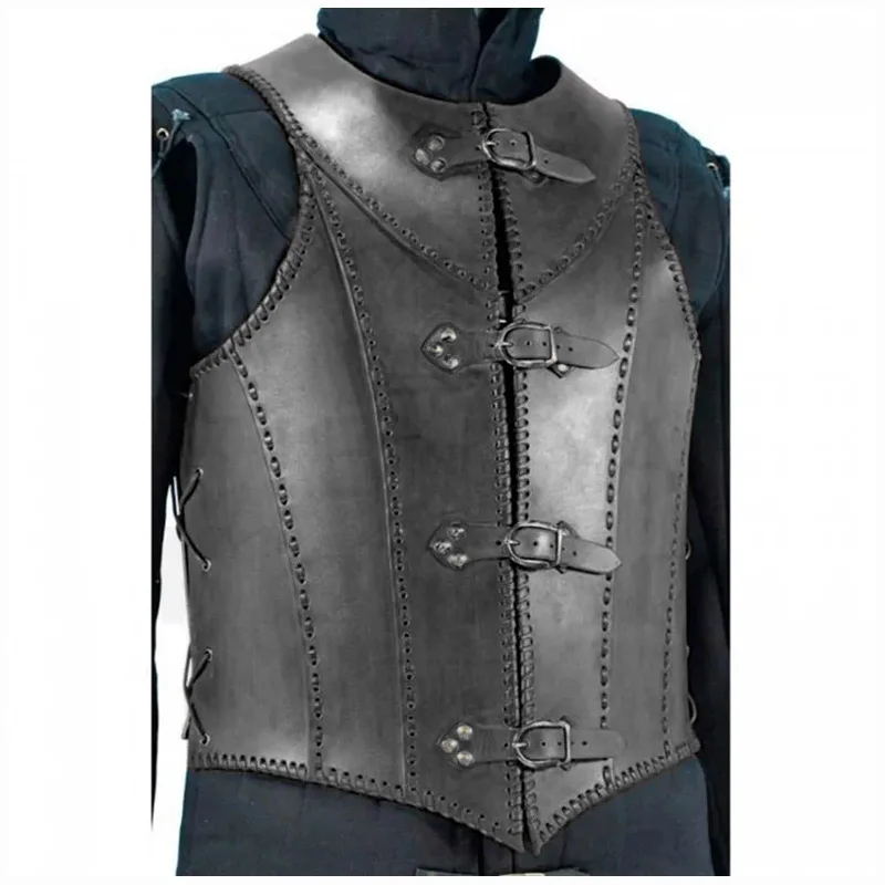 Medieval Viking Pirate Leather Vest Armor Roman Tabard Coat Larp Knight ...