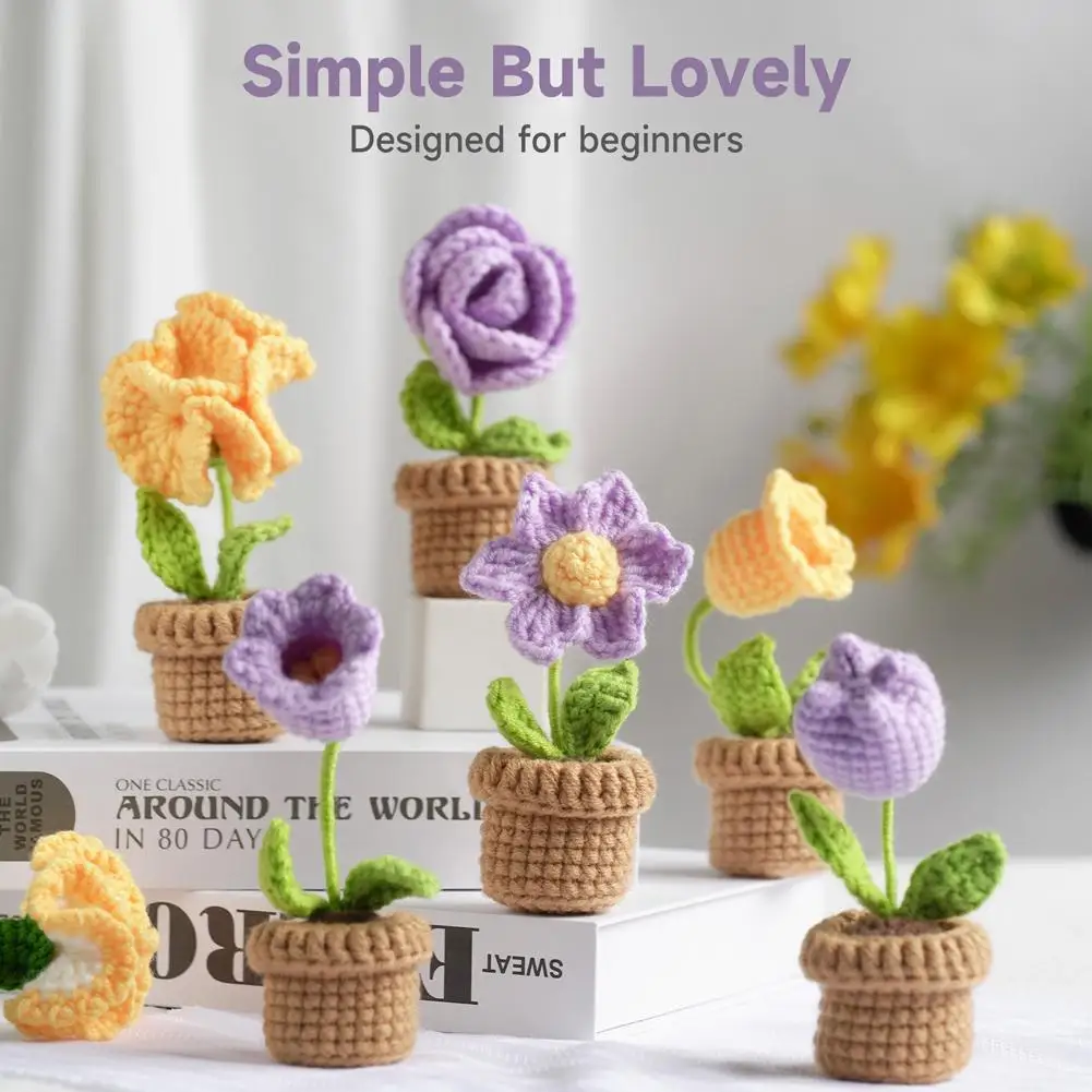 

Набор шерстяных вязальных крючков для начинающих, Детские вязальные крючки, инструменты для ручной вязки «сделай сам», маленький горшечный крючок, кактус Fl N1o7