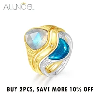 allnoel stackable resizable rings for women 925 sterling silver blue enamel labradorite gold plated fine jewelry bridal gifts