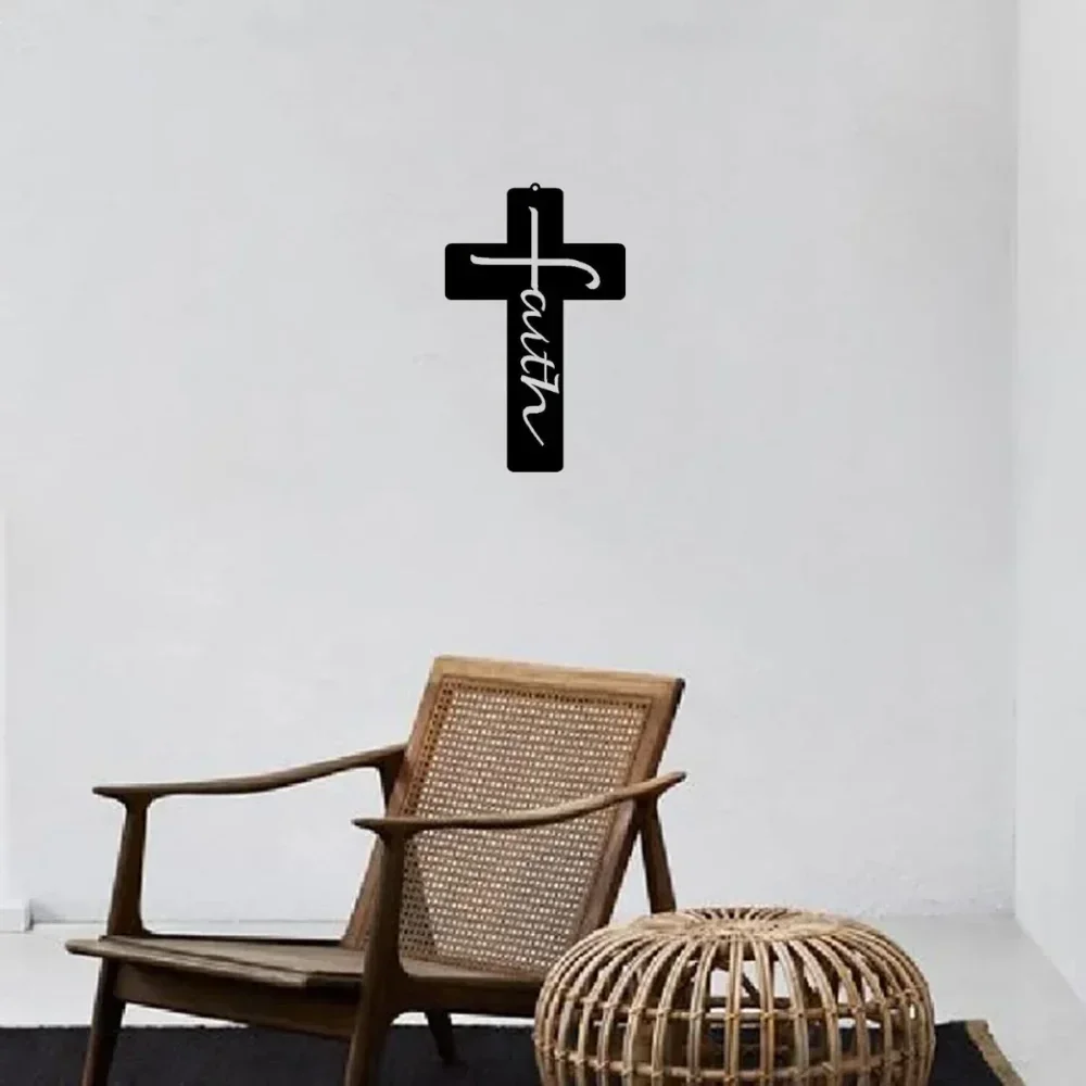 1 Шт. Настенное Искусство С Крестом Веры Металлическое Железное Ремесло