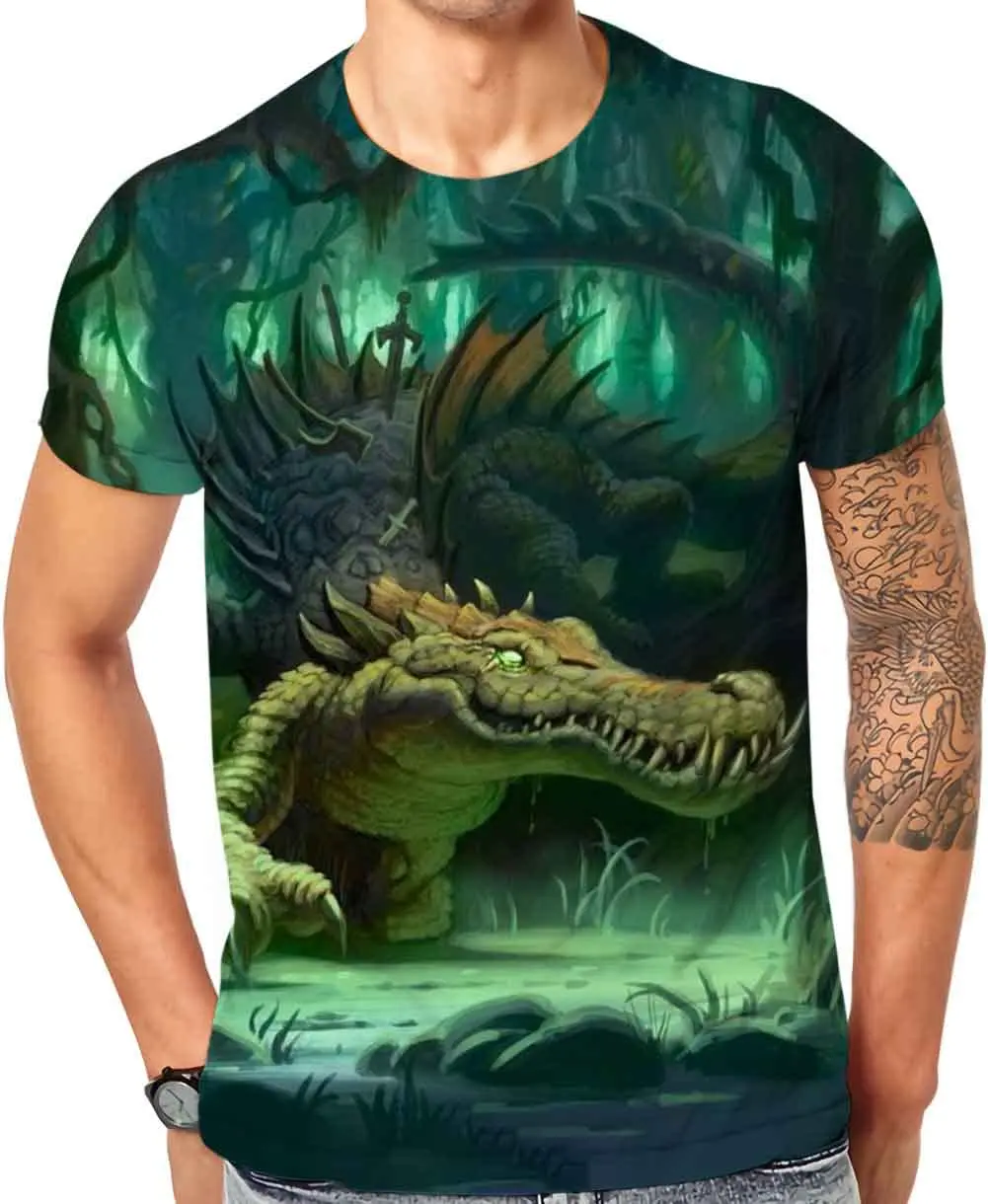 

Cool Cartoon Animal T ShirtMen 3D Graphic Lion Printed Tees Novelty T-Shirts Casual Boy Girl Comfortable Tee Short Sleeve Tops