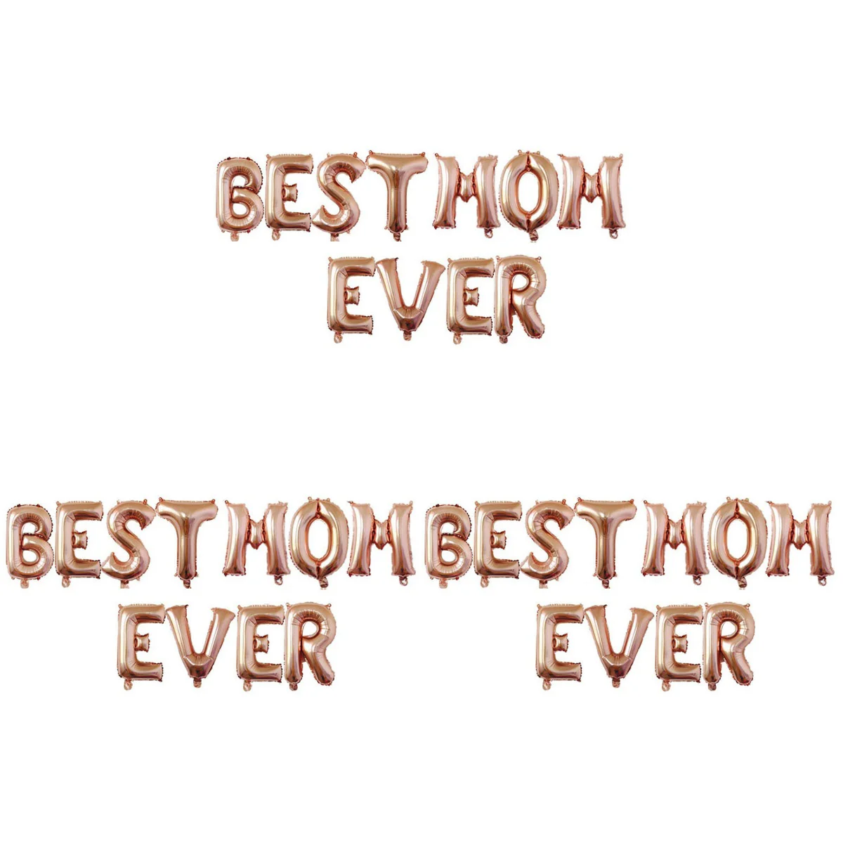 

3 Sets 16 Inches Creative Letter Balloon Aluminum Balloon Mother's Day Balloon Decor Party Ornament (Rose Gold, Best Mom
