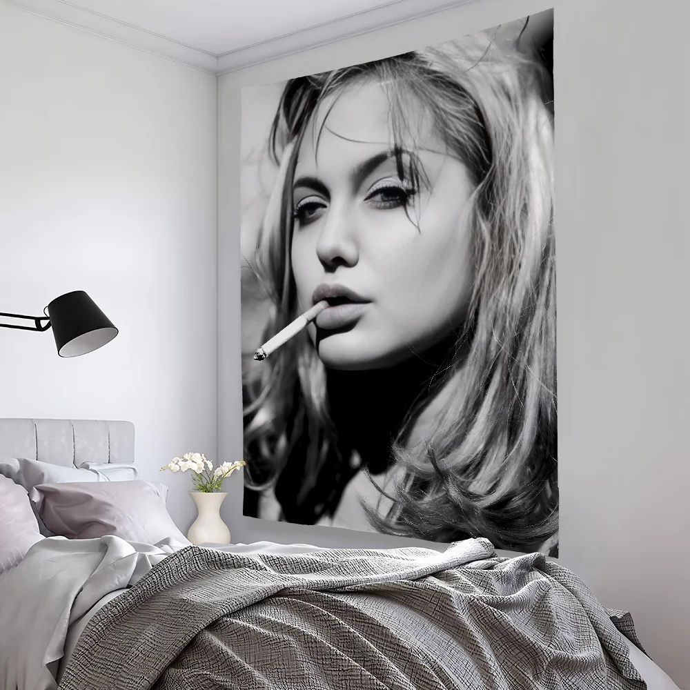 Angelina J-Jolie V-винтажный гобелен для спальни гостиной бара уличный фестиваль из