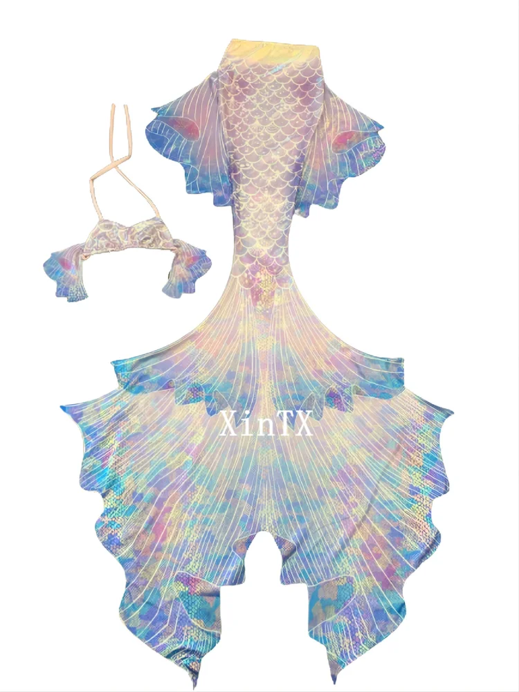 Adult Children Custom Professional Mermaid Swimsuit Aquarium Performance Fish Skin Can Add Match Large Mermaid Fins Swimsuit