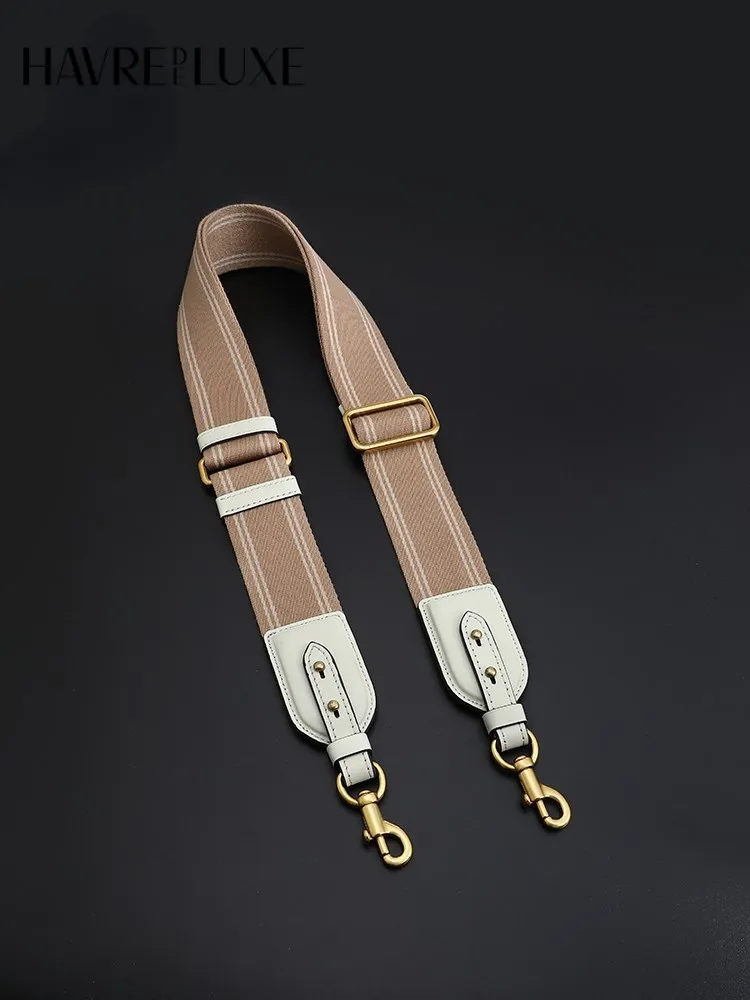 Adjustable printing saddle bag replacement wide shoulder strap canvas splicing leather bag with accessories single buy