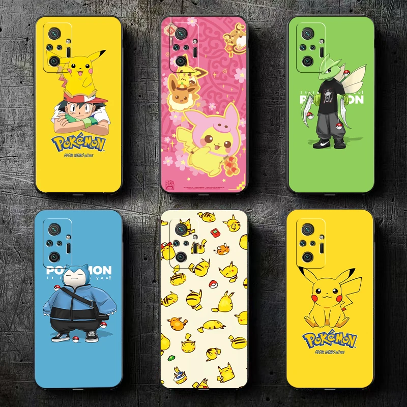 

Cartoon Pokémon Phone Case For Xiaomi Redmi 7 7A 8 8A 8T 8 2021 9 9T 9A 9C 9S 7 8 9 Pro 5G Back Coque Soft Black Funda