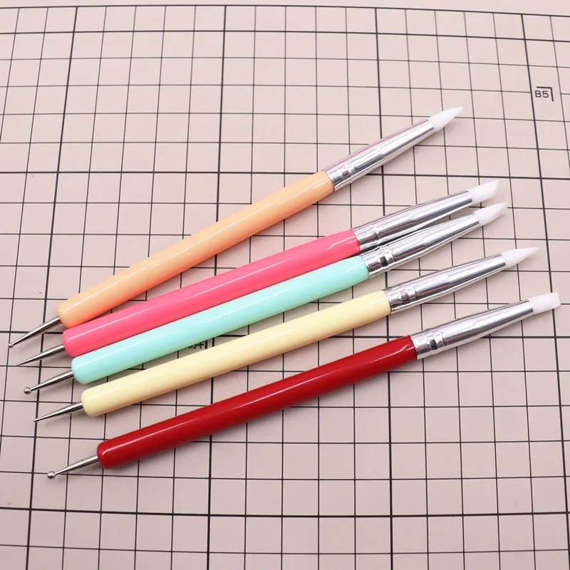 

Soft clay ultra-light clay smearing tool Double-ended multi-purpose silicone smearing soft-tip pen 5 pieces of silicone pens