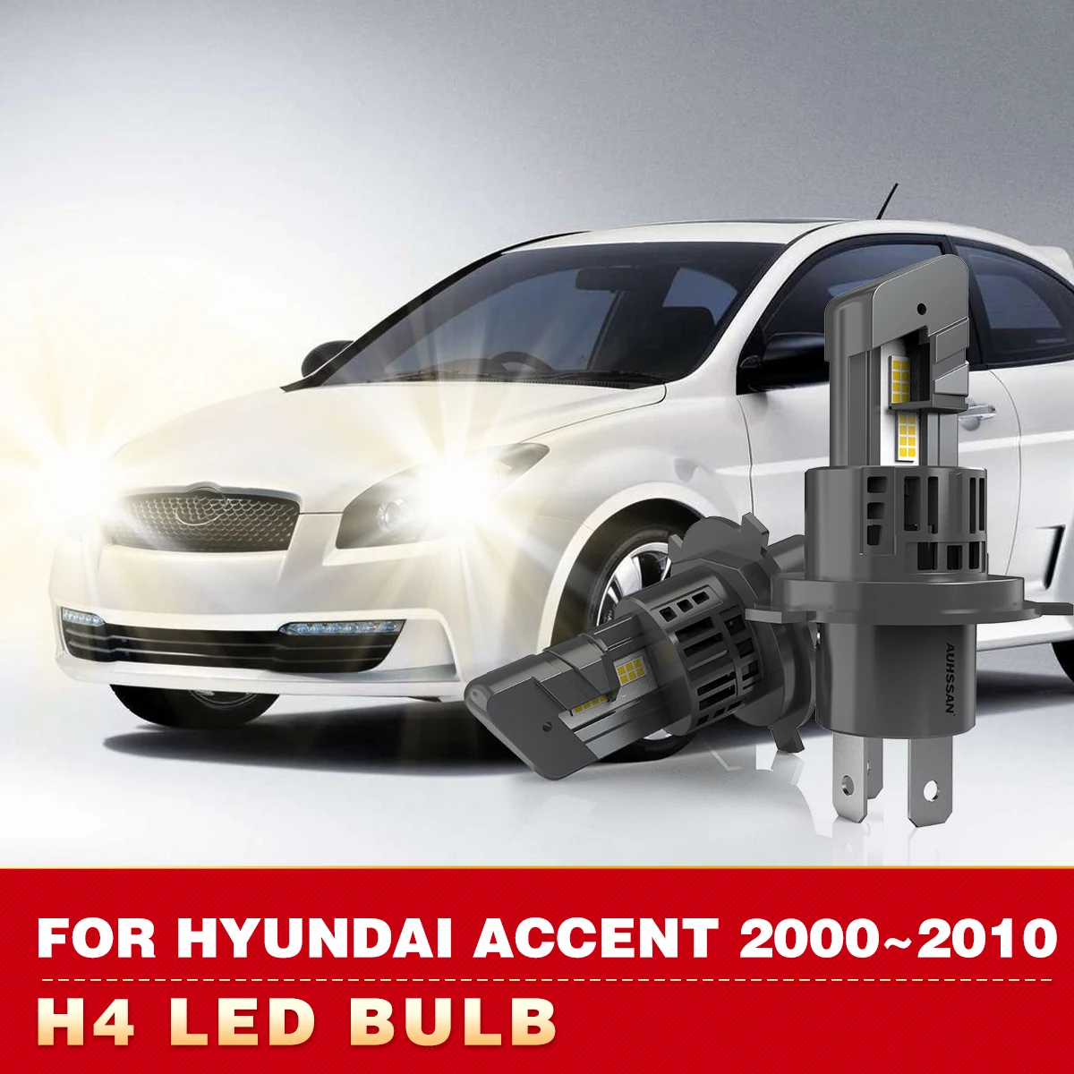 2 шт. светодиодные лампы H4 для фар Hyundai Accent 2000-2010
