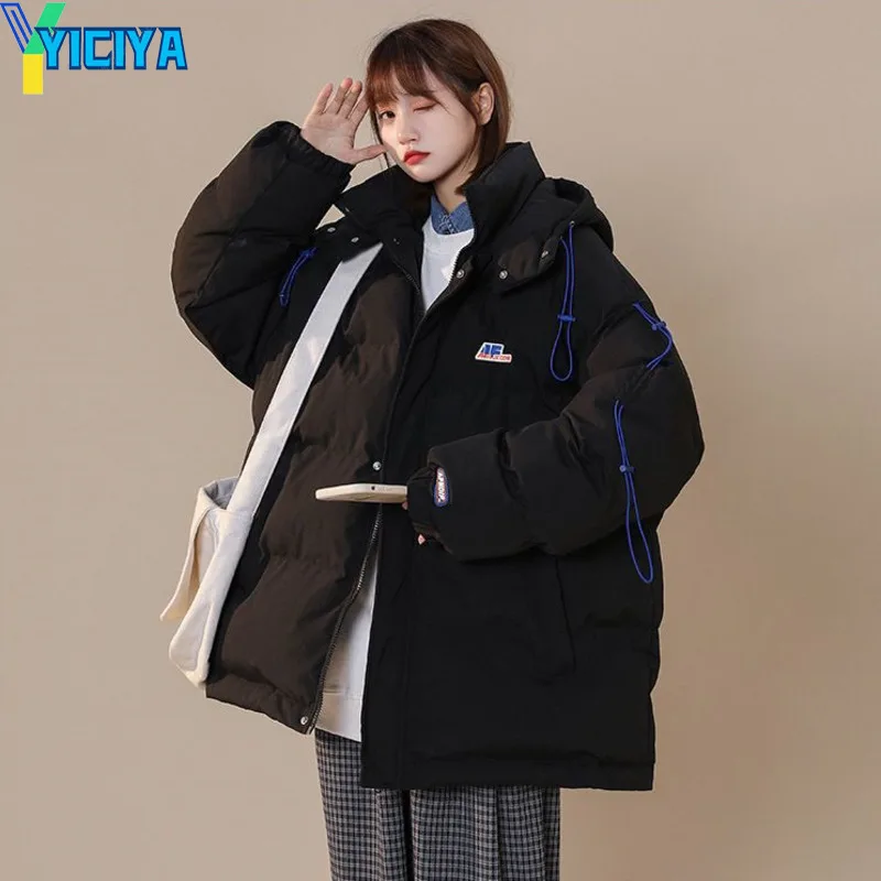 YICIYA 2023 Women Winter Parkas Coats Stylish Thick Warm Hoodies Jackets Female Clothing Streetwear Outerware Coats New Hot Y2k