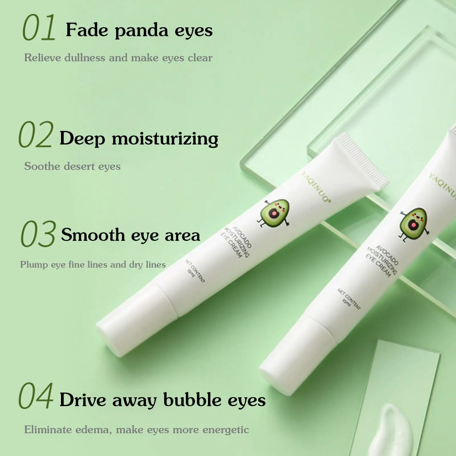

15g Avocado Eye Cream Anti Eye Bag Dark Circle Firming Moisturizing Tender Eye skincare Beauty Health Skin Care for Eyes