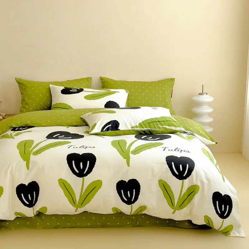 

New Freshness Pure Cotton Duvet Cover Set 220x240 Skin Friendly 100% Cotton Bedding Set King Size Quilt Cover Set with Sheets