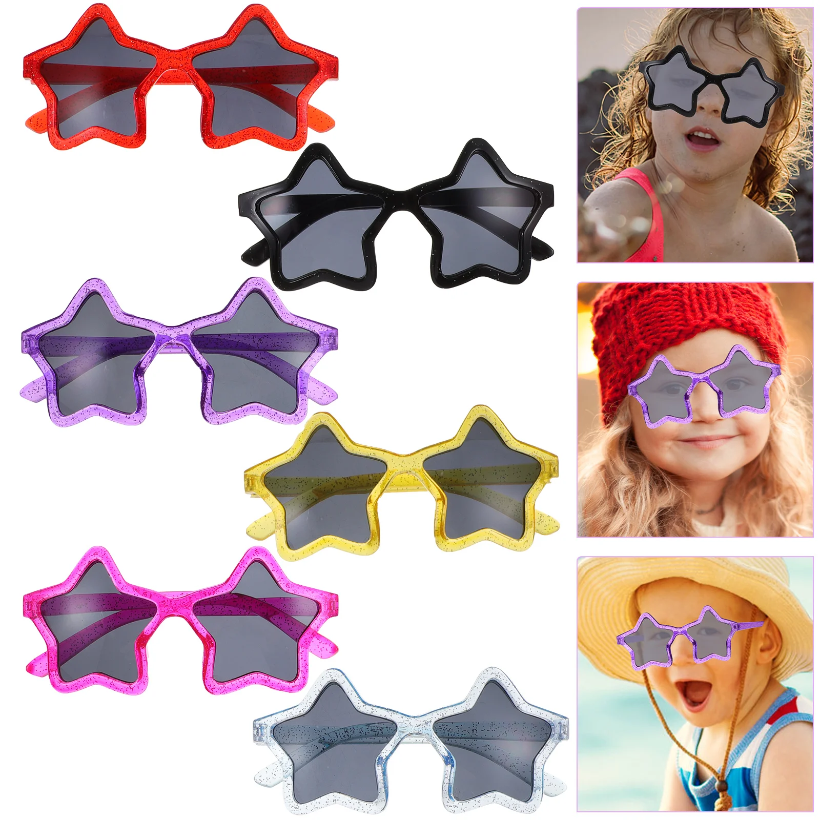 

6 Pcs Star Glasses For Kids Party Props Pool Pentagram Cosplay Eyewear Eyeglasses Fancy Dress Novelty Child