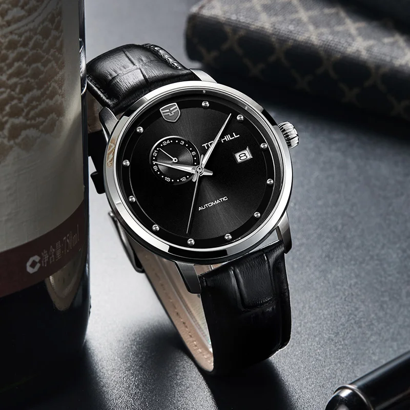 Роскошные мужские водонепроницаемые часы 5 атм с автоматическим механизмом