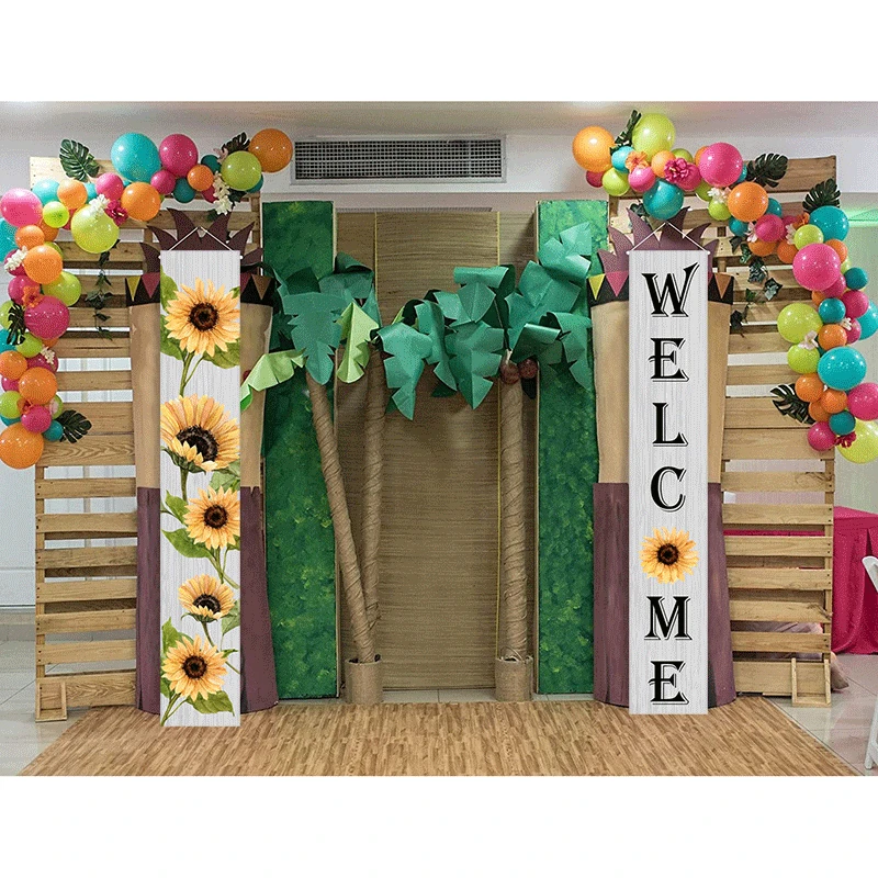 Summer Couplet Carnival Savage Face Party Event Fabric Decoration Door Curtain Christmas Decorations Decor |