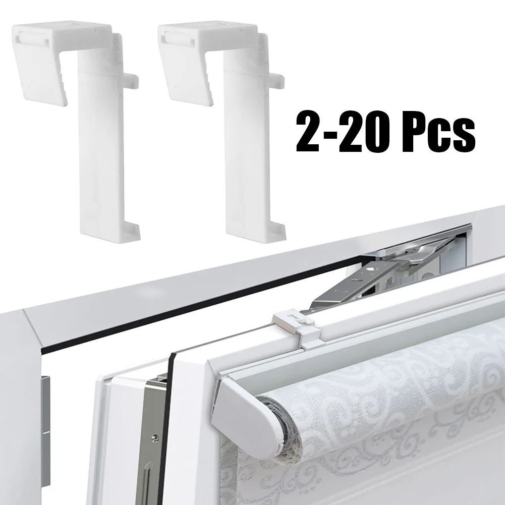 

2/10/20pcs Curtain Brackets Double Roller Blind Clamp Carrier Without Drilling Sash Door Holder Practical Curtain Bracket Hangs