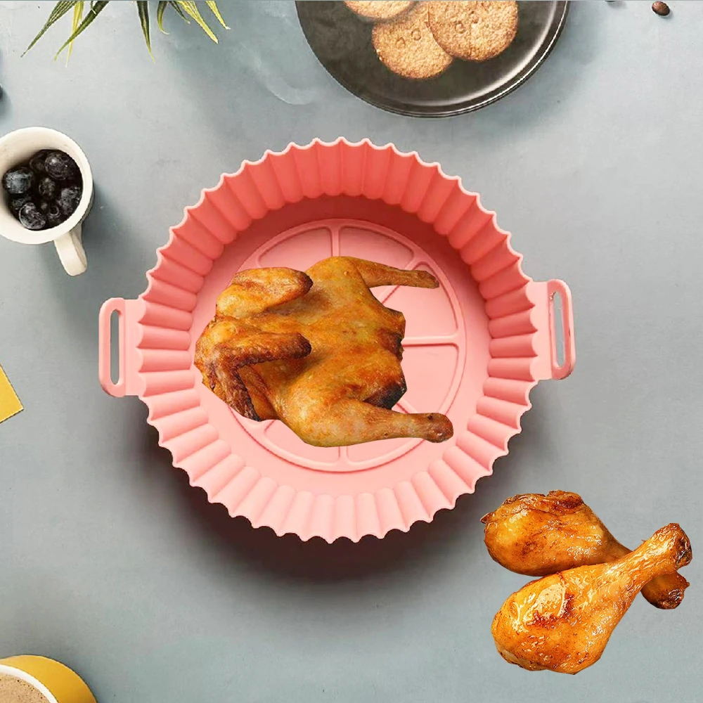 

Air Fryer Silicone Basket Thicken Silicone Mold For Air Fryer Pot Oven Baking Tray Fried Chicken Pizza Mat Air Fryer Accessories