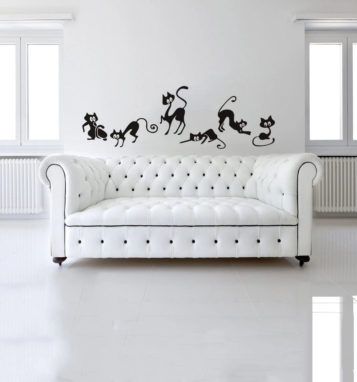 Новинка Настенная Наклейка с котами и играми милый фон для гостиной лестница