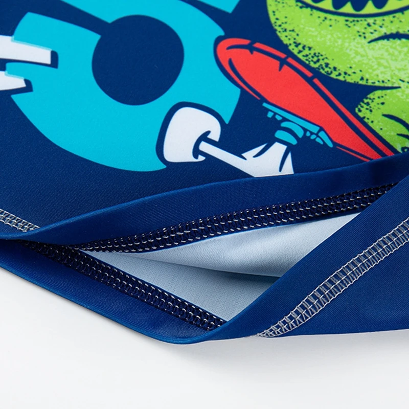 Swimsuit Boy Dinosaur Print Children's Swimwear with Sunscreen Cap Long Sleeve Bathing Suit Kids UPF50 UV Protection Beach Wear