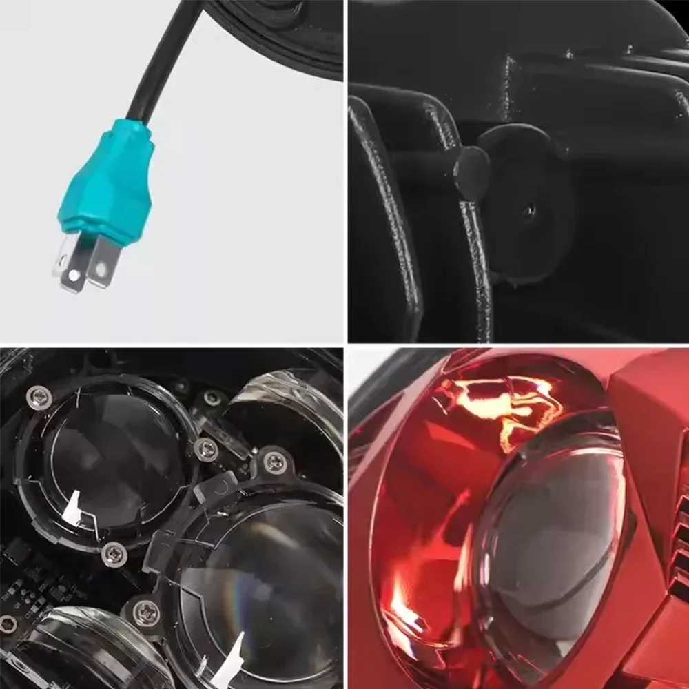 Фото 7-дюймовый красный светодиодный мотор проектора, фара Plug and Play для Harley Davidson Touring 1994-2013 гг. №4