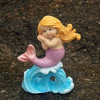 starbluegarden amusing mini mermaid on spray statue figurine ornament home fairy garden decor for bookshelf flowerpot fish tank