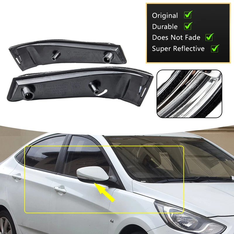 Фото Для Hyundai Accent i25 RB RC Verna Solaris 2011 ~ 2018 87624000 1r876141r000 боковой сигнал поворота зеркала заднего вида №3