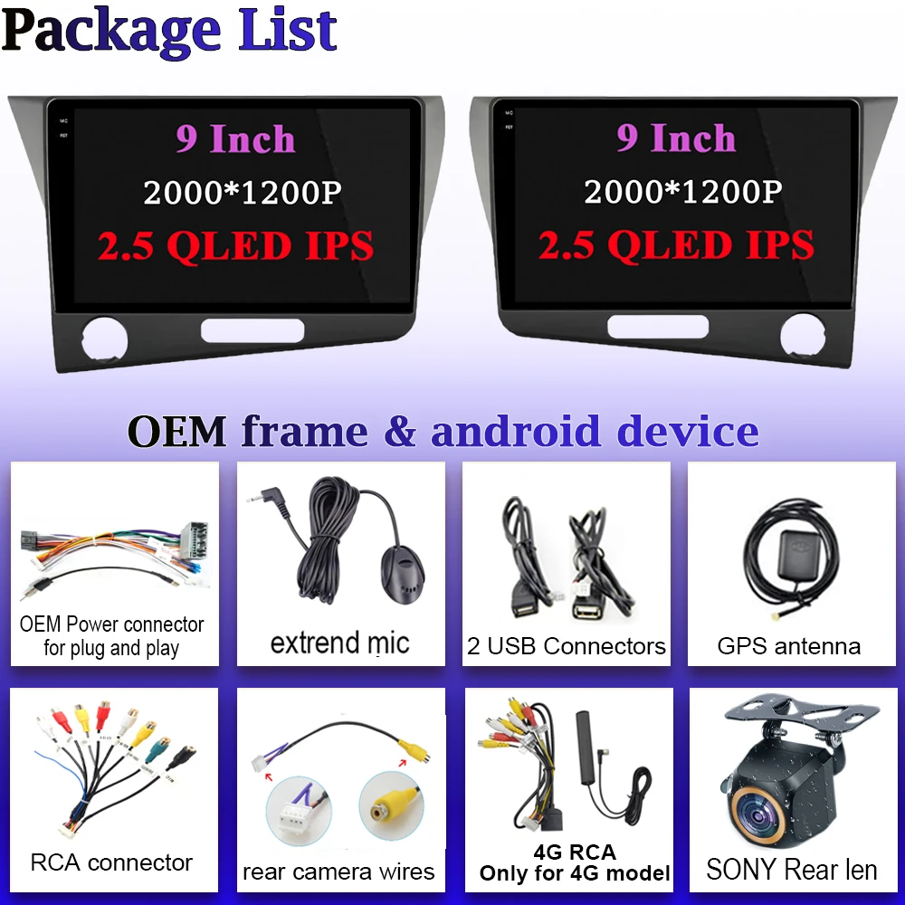 Автомобильный мультимедийный плеер беспроводной на Android 14 с Bluetooth Wi-Fi сенсорным