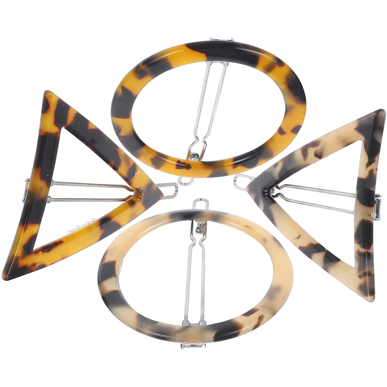 

4 Pcs Head Pieces Woman Geometric Bang Clip Medium Geometric Hairpin Women Hair Claw Clamps Leopard Barrettes Miss