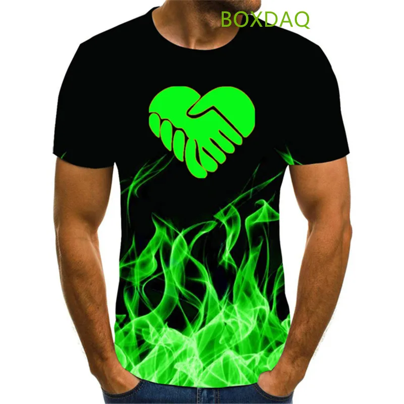 

Футболка мужская оверсайз с коротким рукавом, модная Свободная рубашка с 3D рисунком встряхивающей руки, уличная одежда, 6XL