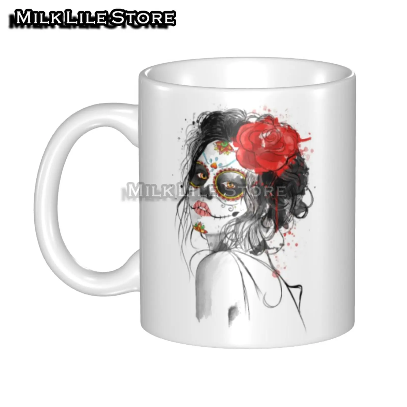 

Кофейные кружки с изображением черепа Фриды, «сделай сам», керамическая кружка для молока и чая на заказ для мужчин и женщин, уличные чашки для работы и кемпинга