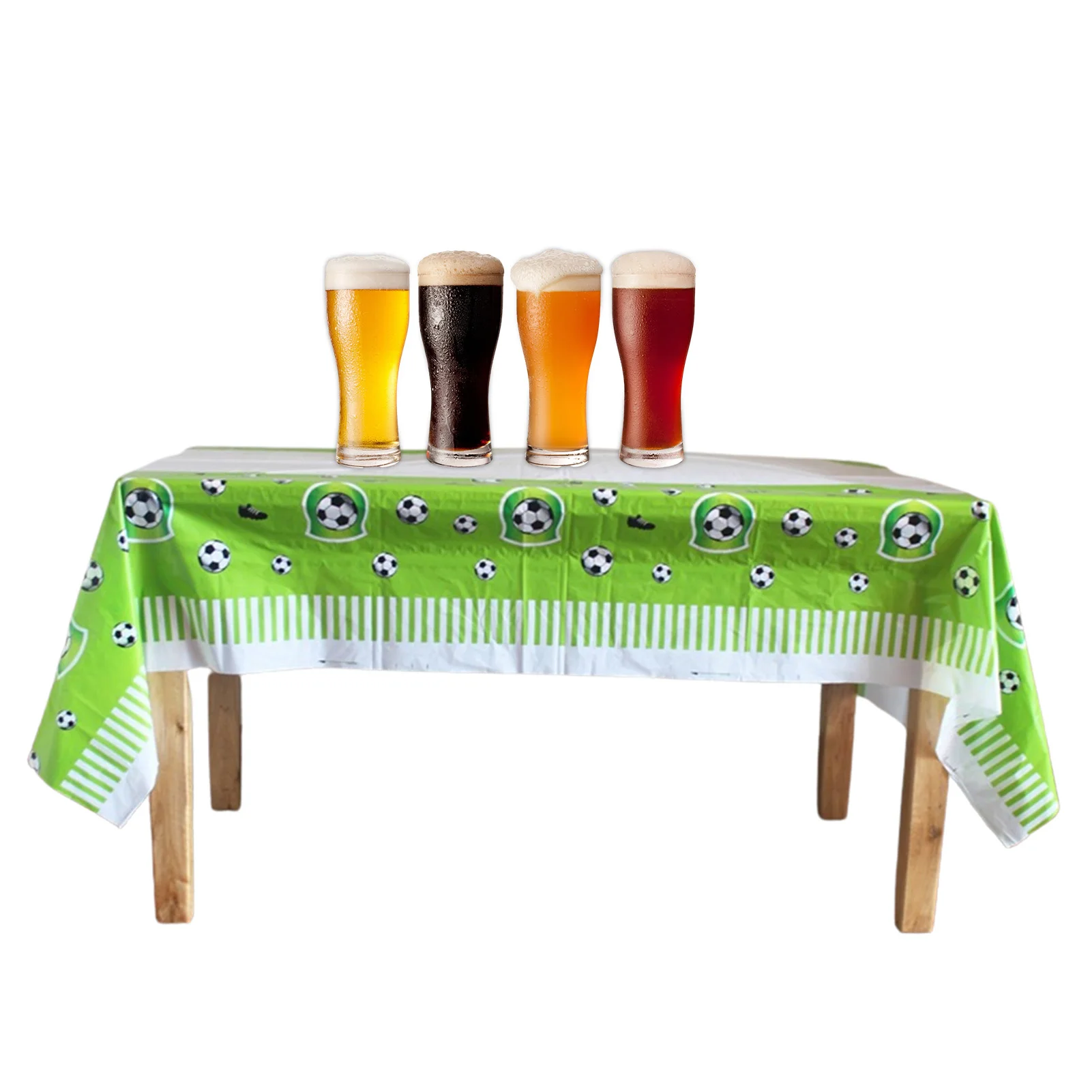 

43x71inch Football Theme Table Cover Rectangular Waterproof PE Tablecloth 2022 Cup World Qatar Party Supplies Table Cover For