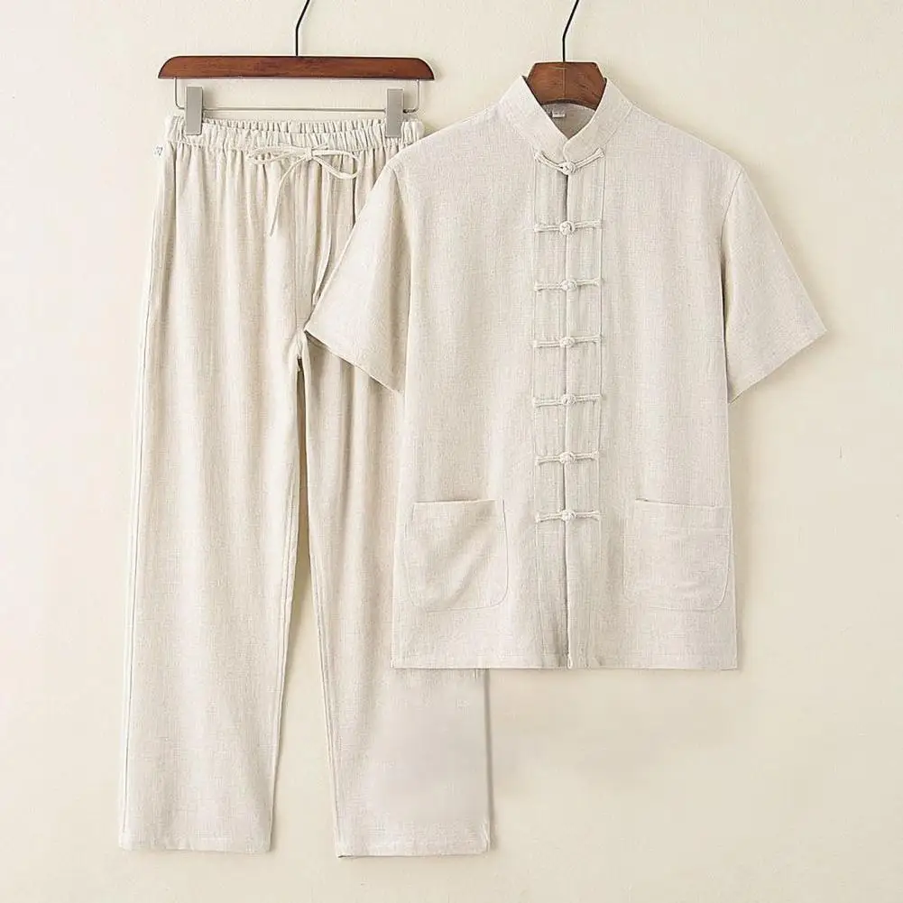 Утренняя тренировочная одежда в китайском ретро-стиле мужской костюм с топом