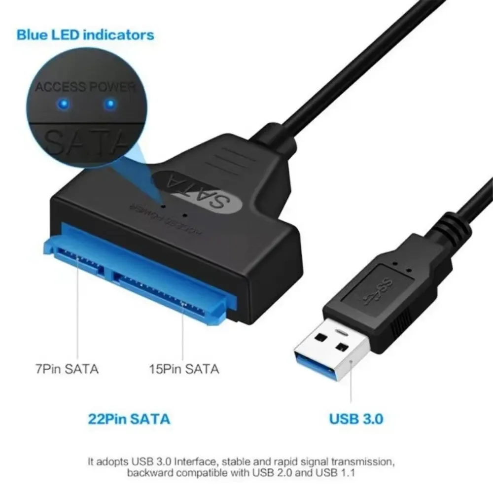 Кабель SATA для внешнего жесткого диска USB 3 0 2 5 дюйма SSD адаптера на 22 шт. кабель Sata III