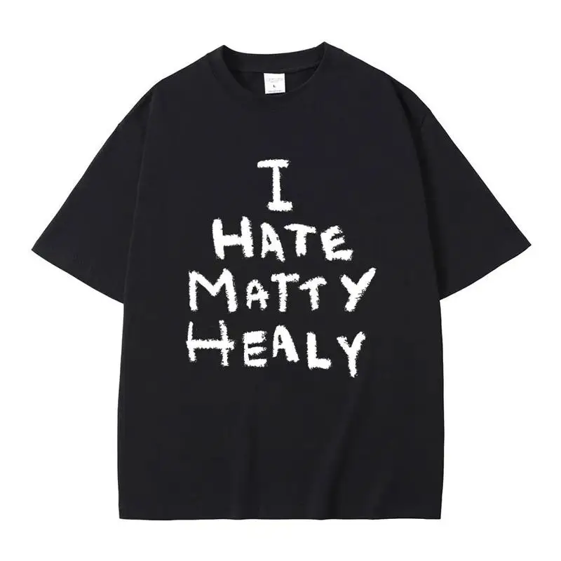 Фото Футболка I Hate Matty Healy, рок-группа 1975 года, милая забавная рубашка с принтом свинцовой певицы №1