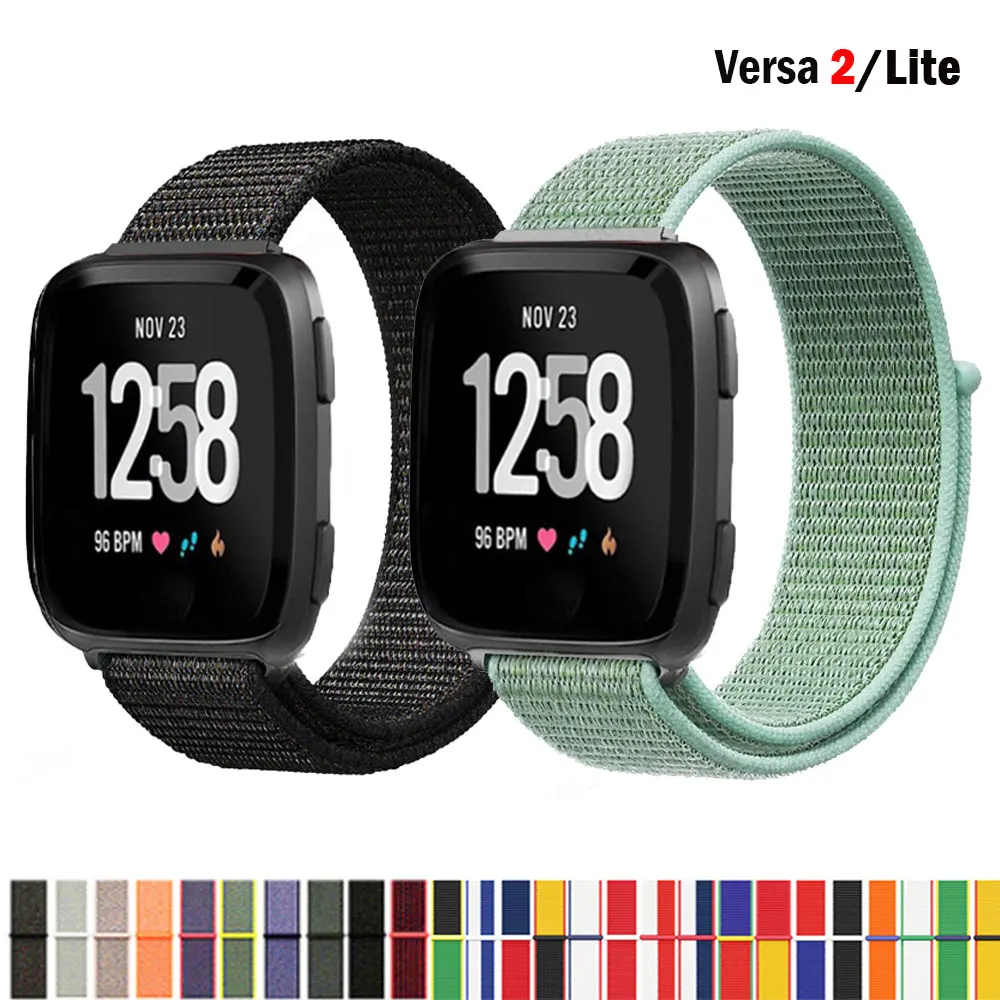 Nylon Loop Strap  for Fitbit Versa 2 versa Smartwatch replacment Bracelet Sport watchband correa Fitbit Versa 2/Fitbit Lite band